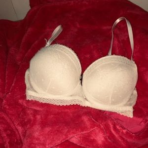 Cream color lacy bra